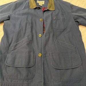 L.L. Bean Navy Jacket with Olive Collar